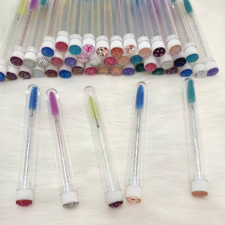 Wholesale High Quality Eyelash Brush Disposable Mascara Wand Plastic Tube Eyelash Extension Brush Tube Applicator